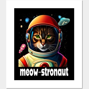 FUNNY SPACE CAT IS A MEOW-STRONAUT CUTE KITTEN FELINE Posters and Art